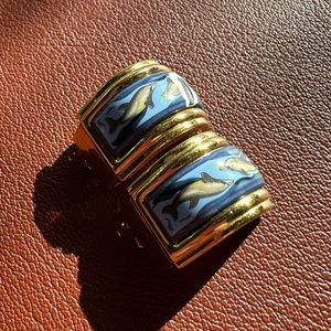 AUTHENTIC Hermès Vintage Ceramic Clip-on Earrings